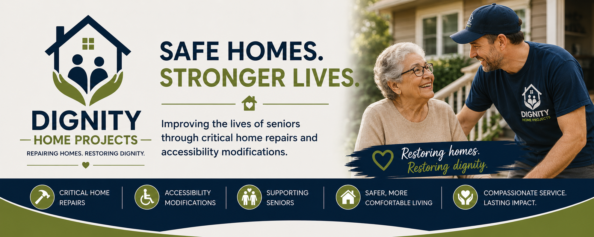 Dignity Home Projects — Safe homes. Stronger lives. Improving the lives of seniors through critical home repairs and accessibility modifications.